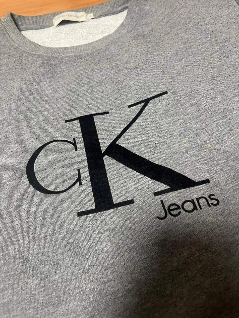 Calvin Klein Jeans Vintage Grey Sweatshirt with Embroidered Logo Size XL – photo 2